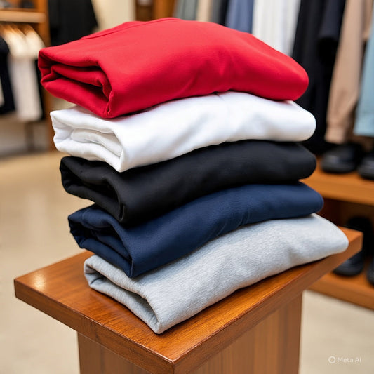 Combo of 5 Heavy Cotton Tshirts - Red, White, Black, Navy, Grey